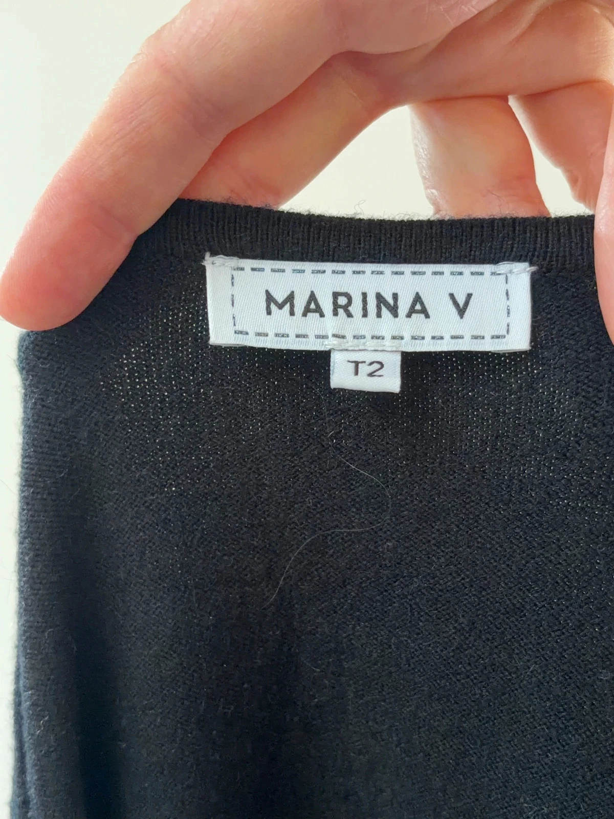 Sudadera larga negra Marina V con bolsillos contrastantes – T2 38/40 – Como nueva – photo 2